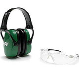 Image of Howard Leight Adult Shooting Combo Kit Green Muff, Clear Anti-Fog Eyewear, R-01761