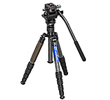 Image of Leofoto LX-255CT/BV-1 Reversible Travel Tripod w/ Bino Fluid Head Kit