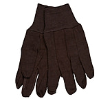 Image of MCR Safety Brown Jersey Work Gloves, Clute Pattern with Knit Wrist, Cotton Polyester Blend