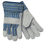 Image of MCR Safety A Grade Shoulder Leather Split Leather Palm Work Gloves, 4.5in Plasticized Gauntlet Cuff