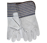 MCR Safety A Shoulder Leather Split Leather Palm Work Gloves, Full Leather Back, 4.5in Plasticized Gauntlet Cuff