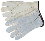 Image of MCR Safety Leather Drivers Work Gloves, CV Grade Grain Leather Patch Palm Split Leather Back and Keystone Thumb