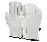 MCR Safety Leather Drivers Work Gloves, Select Grade Grain Cow, Double Palm with Wing Thumb