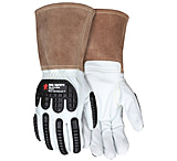 Image of MCR Safety Leather Welding Work Gloves, Premium Grain Goatskin Leather, 5in Split Cowskin Cuff, Thinsulate Lined