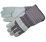 Image of MCR Safety Long Gauntlet Split Leather Palm Work Gloves, B Grade Shoulder Leather, 4.5in Rubberized Safety Cuff