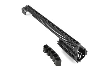 Image of AimSports Full Length Tactical Shotgun Quad Rail w/ Side R870/R1100, Black MTQSG1, EDEMO1