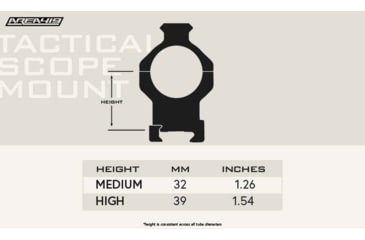 Image of Area 419 Tactical One-Piece Scope Mount, 36mm Diameter, 39mm Height, 20 MOA, Black, 419-TSM-363920