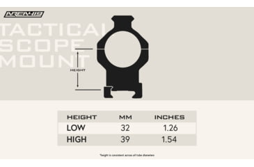 Image of Area 419 Tactical One-Piece Scope Mount, 35 mm Diameter, 32mm Height, 0 MOA Cant, Black, 419-TSM-3532