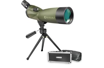 Image of Barska 20-60x60 Blackhawk Waterproof Spotting Scope, Angled, Green, w/ Tripod, Soft Case, Hard Case, AD11284
