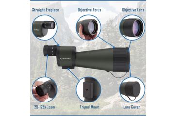 Image of Barska 25-125x88 WP, Benchmark Spotting Scope, Straight, w/ 2 Tripods, 2 Cases