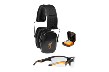 Image of Browning Range Kit Ear Muffs, Black/Gold, 126400