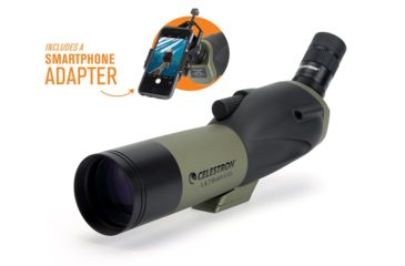 Image of Celestron Ultima 65 Angled Spotting Scope, 18-55x65mm, 45 Degree w/ Smartphone Adapter 52348