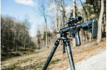 Image of Double Tap Industries Stronghold Carbon Fiber Shooting Tripod w/Leveling Head, Black, TRI-CF-002L