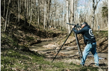 Image of Double Tap Industries Stronghold Carbon Fiber Shooting Tripod w/Leveling Head, Black, TRI-CF-002L