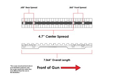 Image of Evolution Gun Works Mossberg Patriot Long Action Picatinny Rail Scope Mount 20 MOA Ambidextrous, 7.064 in, Aluminum, Matte Black, 45802