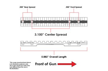 Image of Evolution Gun Works Savage B17, B22, B22LR Picatinny Rail Scope Mount 20 MOA, 5.882 in, Aluminum, Matte Black, 41992