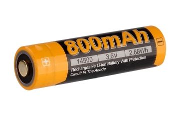 Image of Fenix 14500 3.6V Protected Li-ion Rechargeable Battery, Black, ARB-L14-800