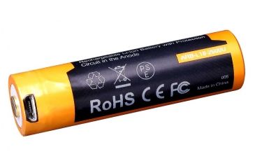 Image of Fenix Rechargeable Li-ion AA 1.5 Volt Battery w/Built in USB port, 1600mAh, Orange/Black ARB-L14-1600U