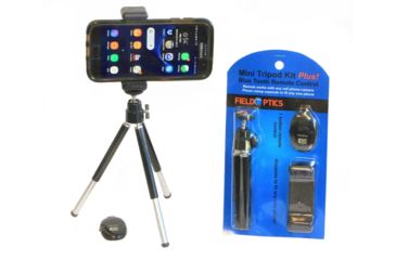 Image of Field Optics Research Mini Tripod w/Ball Head and Phone Mount, AL telescoping legs, 4.5in to 6.5in, 1/4-20 thread., FMTA