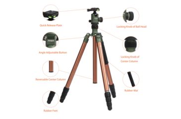 Image of Fotopro X-Go Predator Tripod Kit, Green/Brown, Max FPXGO PredatorG