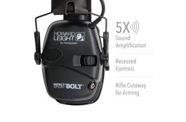 Image of Howard Leight Impact Sport Bolt Electronic Earmuff, Black,One size fits most, R-02525
