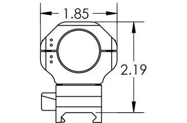 Image of Kinetic Development Group sidelok cantiliever Scope Ring Mount Modular Kit 1&quot;, Black, SID5-142