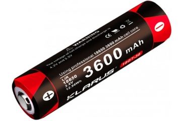 Image of Klarus 18650 3600mAh 3.6V Lithium Ion Button Top Battery for XT11GT, Black, KLARUS-18GT-36