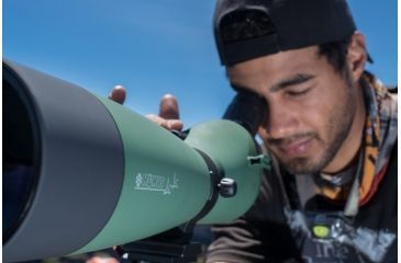 Image of Konus Konuspot-100 20-60X100 mm Angled Spotting Scope w/ Objective Lens Case and Camera Adapter, Green, 7122B