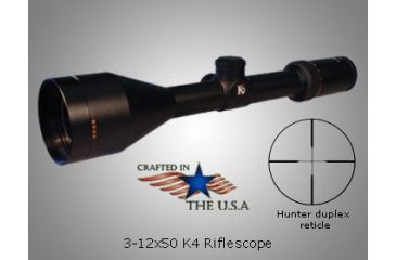 Image of Kruger Optical 3-12x50mm K4 Rifle Scope w/ Hunter Duplex Reticle 63301