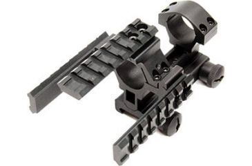 Image of Leapers AR-15 Carry Handle Mount with Integral Tactical Rings & Picatinny Tri-Rails, Complete with Flat Top Adaptor MNT-168R25