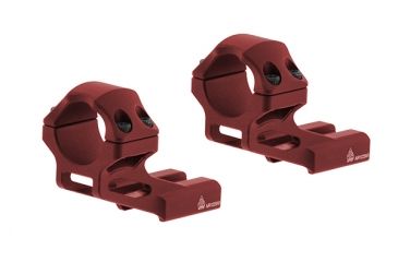 Image of Leapers UTG Accu-Sync 1in High Profile 37mm Offset Pic. Rings, Red Anodize AIR122SAR
