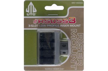 Image of Leapers UTG 0.5 inch High 3 Slot Low Profile Compact Riser Mount MNT-RS05S3