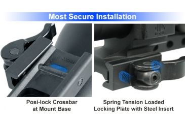 Image of Leapers UTG Integral QD 1in Ring 2 Slot 56mm 100mm Base 15mm S Picatinny Mount M1B56100R2