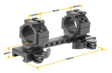 Image of Leapers UTG Integral QD 1in Ring 2 Slot 56mm 100mm Base 20mm S Picatinny Mount M1C56100R2