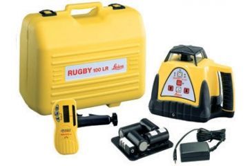 Image of Leica Geosystems Rugby 100LR General Construction Laser Package w/ Rod-Eye Pro Sensor &amp; Alkaline Batteries 733621