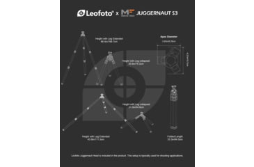 Image of Leofoto Juggernaut S3 3-Section Inverted Precision Shooting Tripod Kit