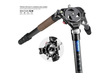 Image of Leofoto LN-404C Heavy Duty Tripod w/ 100mm Bowl/Platform &amp; Bag, Black, LN-404C
