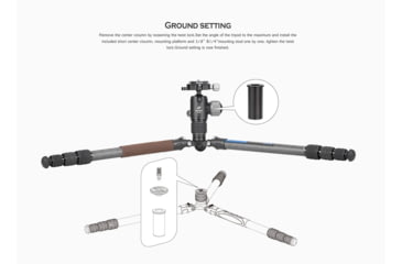 Image of Leofoto LX-225CT/XB-32Q Reversible Travel Tripod w/ Ball Head Set, Black, LX-225CT+XB-32Q