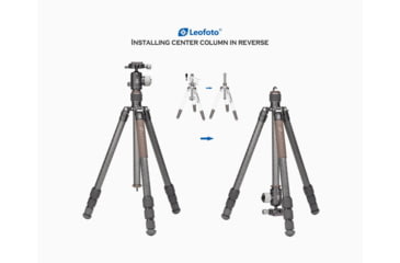 Image of Leofoto LX-254CT/XB-32 Reversible Travel Tripod w/ Ball Head Set, Black, LX-254CT+XB-32