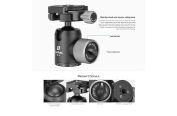 Image of Leofoto LX-254CT/XB-32 Reversible Travel Tripod w/ Ball Head Set, Black, LX-254CT+XB-32