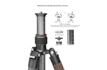 Image of Leofoto LX-255CT/BV-1 Reversible Travel Tripod w/ Bino Fluid Head Kit, Black, LX-225CT+BV-1