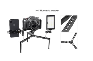 Image of Leofoto MT-03 Folding Aluminum Mini Tripod w/ Bag, Black, MT-03