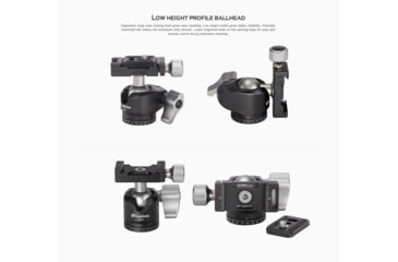 Image of Leofoto MT-03/LH-25 Mini Tripod w/ Mini Ball Head Kit and Bag, Black, MT-03+LH-25