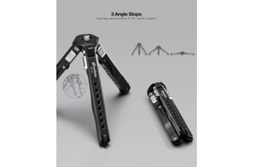 Image of Leofoto MT-04 Folding Aluminum Mini Tripod w/ Bag, Black, MT-04