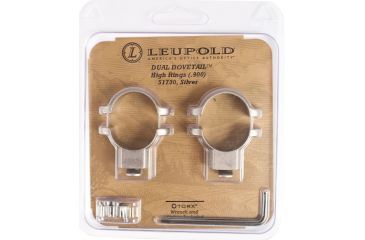 Image of Leupold Dual Dovetail DD Rings, Universal, 1 in, High, Silver, Silver, 51730