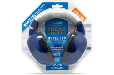 Image of Lucid Audio Bluetooth HearMuffs for Children, Blue, Adjustable, LA-KIDS-BT-BLUE
