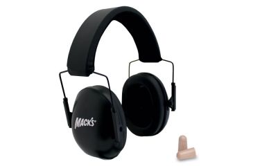 Image of Macks Double Up Black Shooting Earmuffs w/ 5 Pair Ear Plugs MK4451