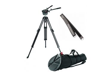 Image of Manfrotto 3128 Tripod, 516 head, 3283 Strap and MBAG120P