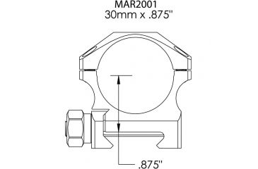 Image of Rifle Scope Rings 30mm .875&quot;, Black