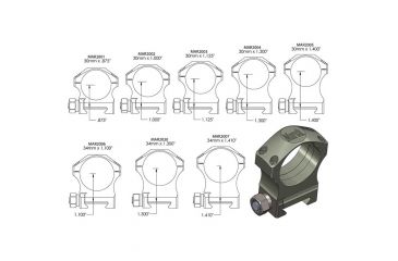 Image of Rifle Scope Rings 34mm 1.100&quot;, Black